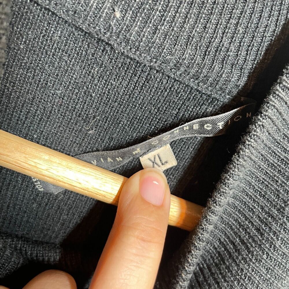Peruvian Connection XL Black Pima Cotton Turtleneck Sweater Peru Minimalist Soft - Picture 2 of 10